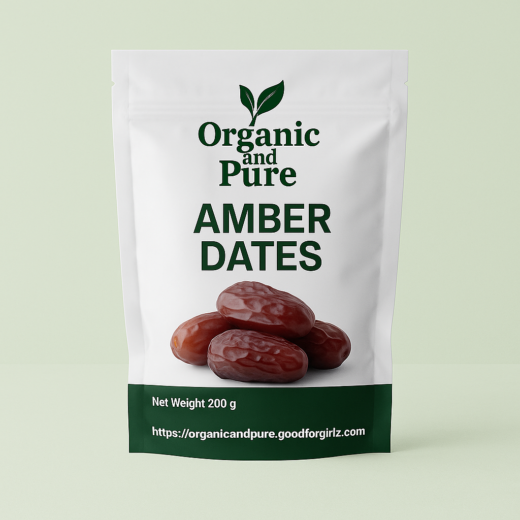 Premium Quality Amber Dates Khajoor, 250gm Pack