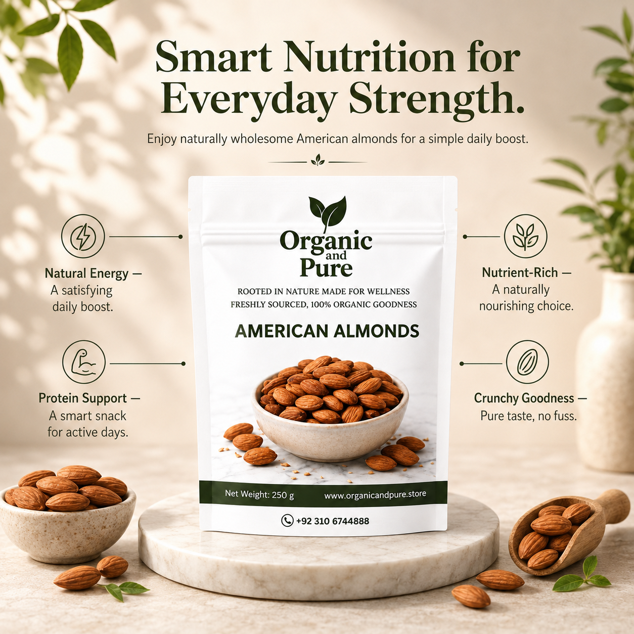Pure American Almonds Badam Giri (250gm pack)