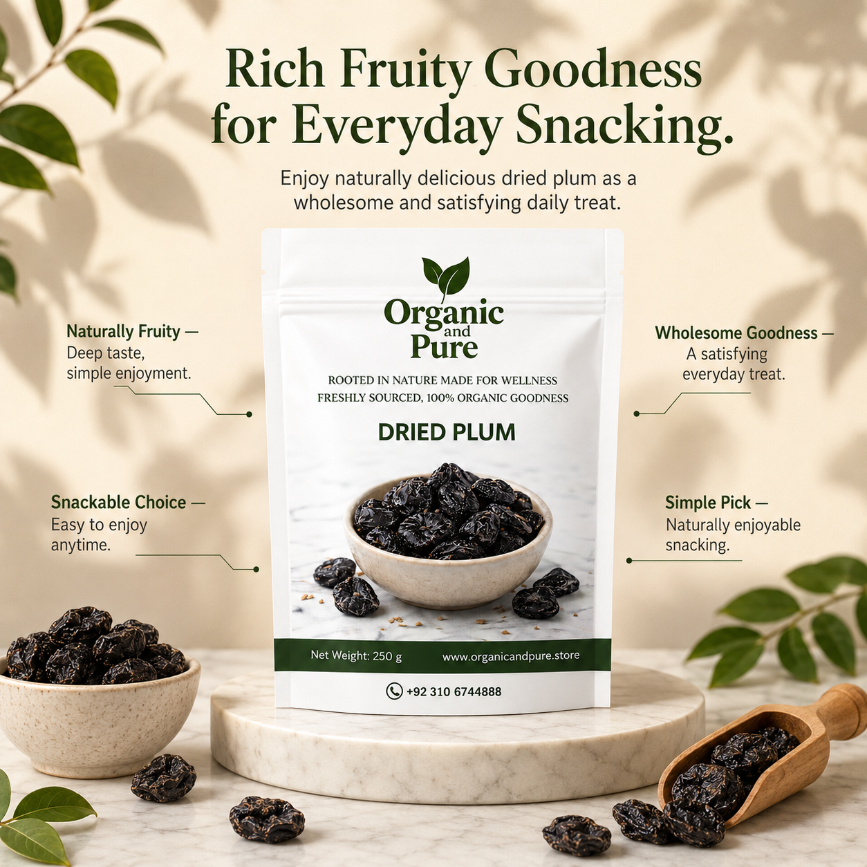 Dried plums 250gm Packs Aloo Bukhara