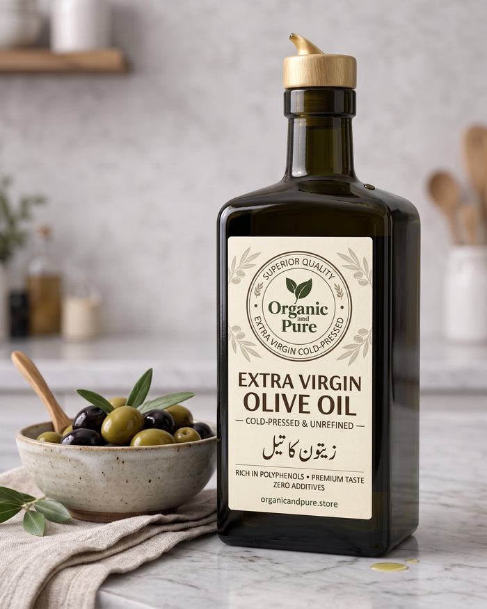 Organic & Pure Extra Virgin Olive Oil (Zaitoon Ka Tel) - Premium Oil