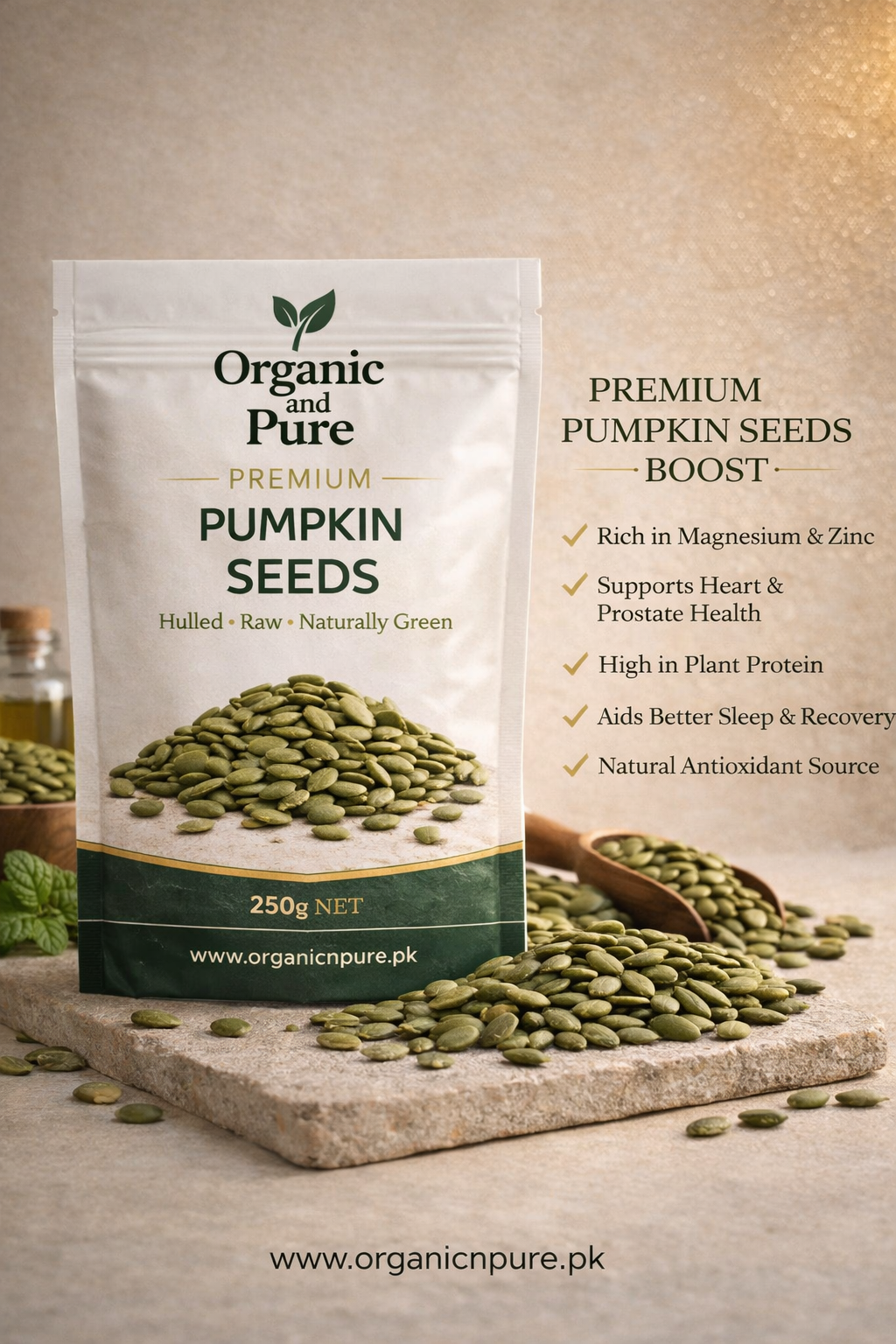 Pumpkin Seeds, 100 gm Pack of Fresh (سبز کدو کے بیج)