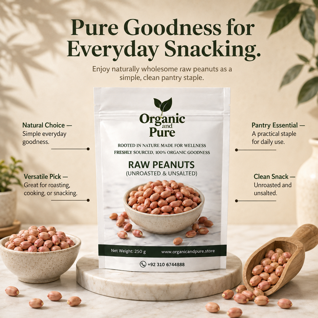 Premium Raw Peanuts: Unroasted and Unsalted - 1kg Pack
