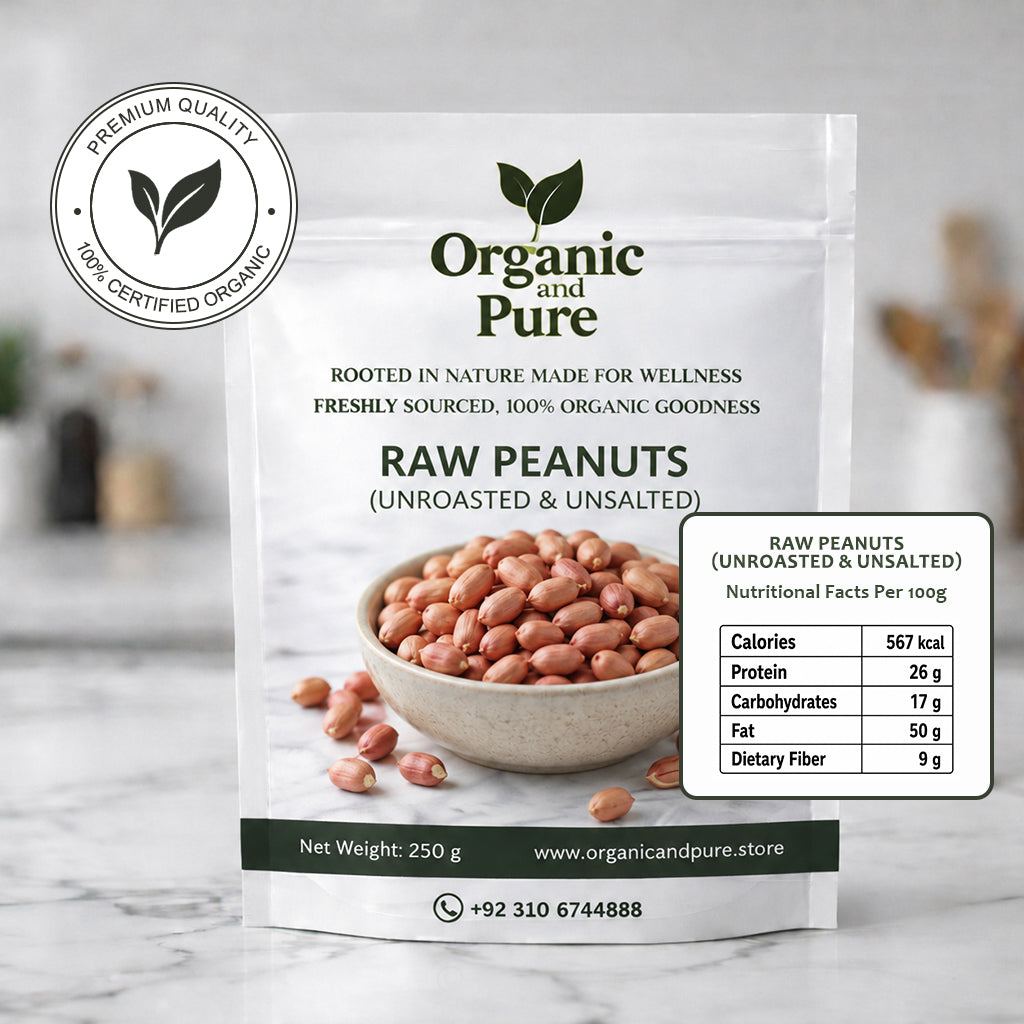 Premium Raw Peanuts: Unroasted and Unsalted - 1kg Pack